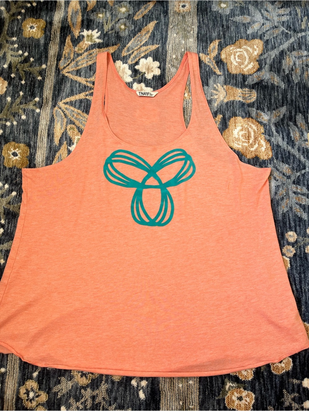 TNA Coral Tank with Teal Graphic Logo - size large